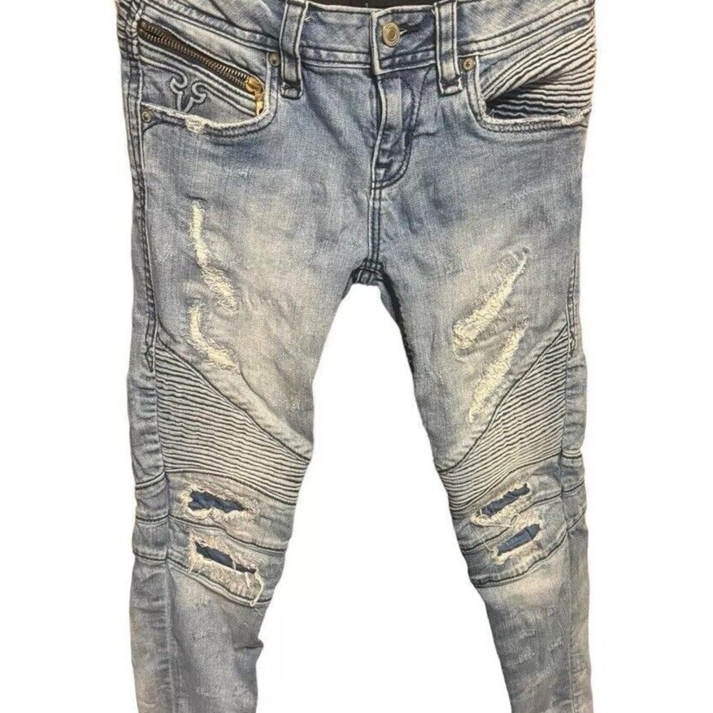 ROCK REVIVAL Nelrose Moto SKINNY STRETCH JEAN Size 25 Womens